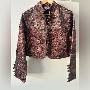 NWT Soft Surroundings Exclusive Blazer Golden Detailed Embroidered Trim Size L